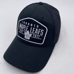 Toronto Maple Leafs Hat Blackout NHL SnapBack Trucker Mesh‎ Black Cleaned VGC